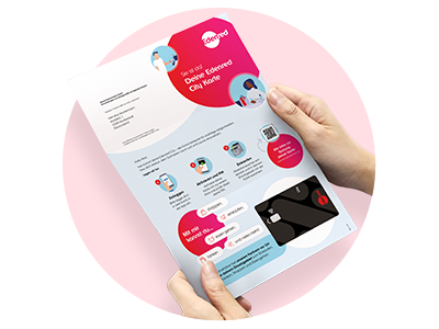 Hände halten den Info-Brief für die Edenred City Card 