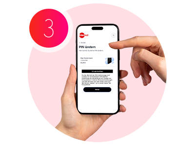 Mobile Display-Ansicht zur Abfrage der Geheimzahl