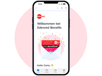 Mobile Ansicht der Startseite der Edenred Benefits