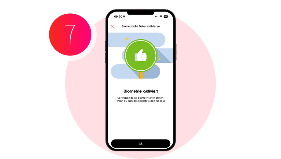 Screenshot Edenred App Biometrie aktiviert