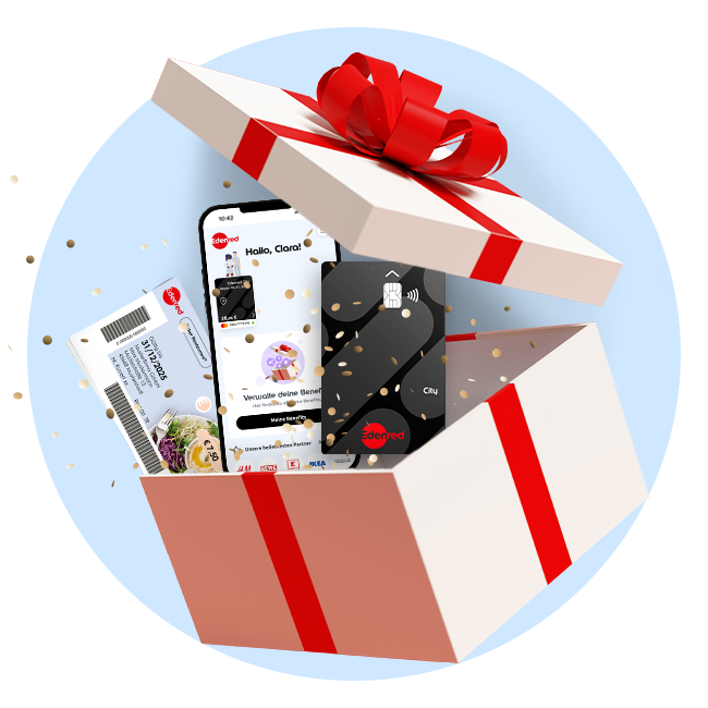 Geschenke-Box mit Ticket Restaurant®, Edenred City Card und Edenred App